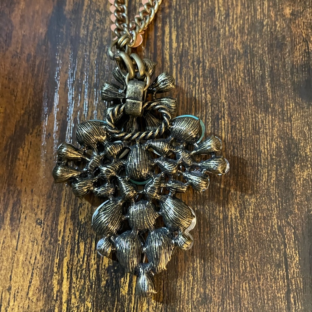 J. Crew Gold-Tone Hanging Pendant Statement Necklace - Picture 4 of 5
